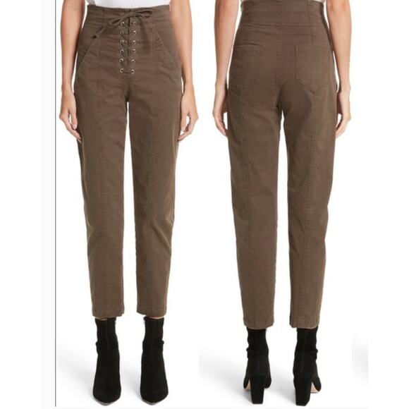 A.L.C Kyle High-rise Lace-Up Cropped Pants 0 - Picture 4 of 10